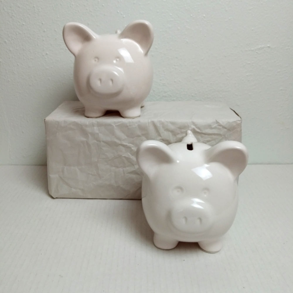 FINAL SALE ✨ 🔥Money Bank Porcelain Piggy Bank Bundle Of 2
